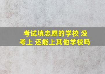 考试填志愿的学校 没考上 还能上其他学校吗